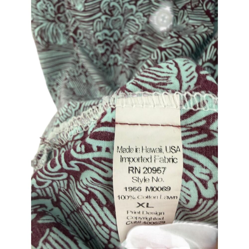 TORI RICHARD Hawaii Cotton Lawn Fish Coral Short Sleeve Button Down Shirt XL USA - Picture 9 of 9